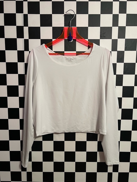 Lane Bryant Tops - Lane Bryant White Long Sleeve Scoop-Neck Top